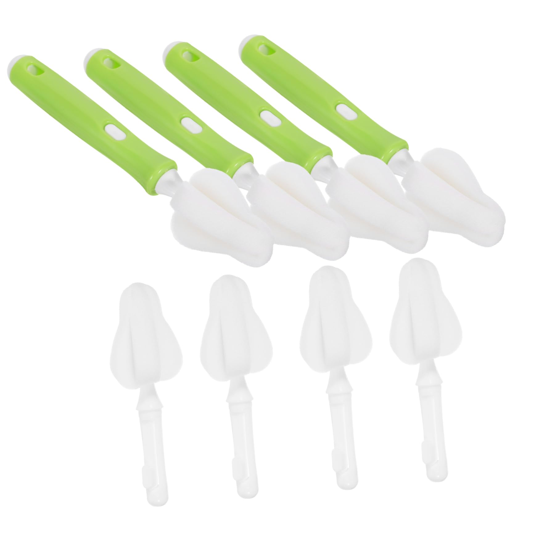 Abaodam 4 Juegos Limpieza Cleaning Sponge cuelga fáciles Botella de Leche Reutilizable Botellas Cepillo para Limpiar chupetes Cepillo Limpiador de chupetes Desmontable Polietileno