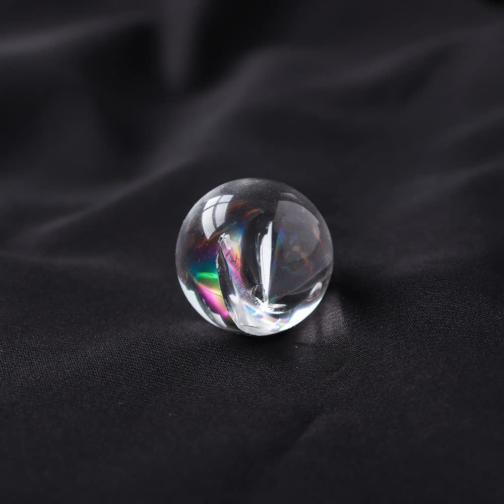 meditación en casa Esfera de Cristal Blanco Natural de 25mm, Bola curativa de Pulido Colorido, decoración del hogar, péndulo, energía Reiki