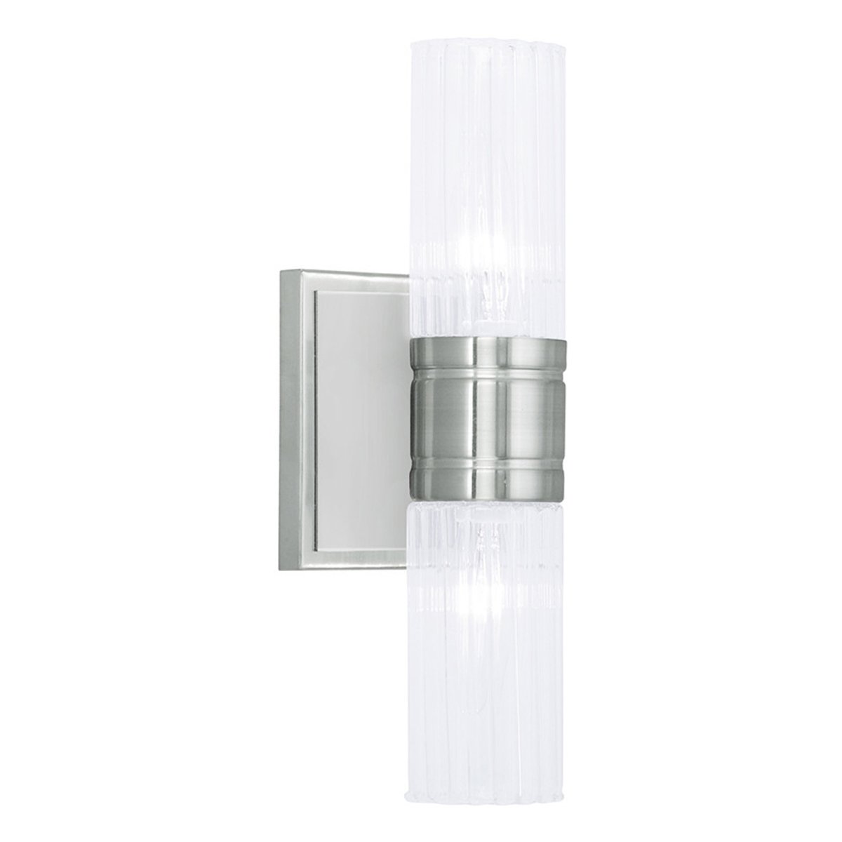 livex lighting 50692-91 midtown 2-light bath light, brushed nickel