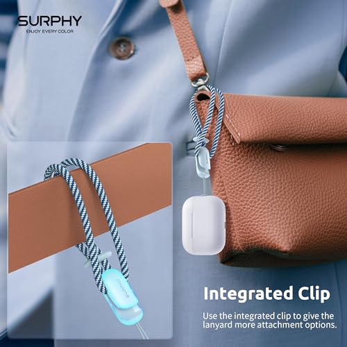 SURPHY Cordão ajustável compatível com câmeras de capa de telefone Airpods e muito mais, azul nuvem