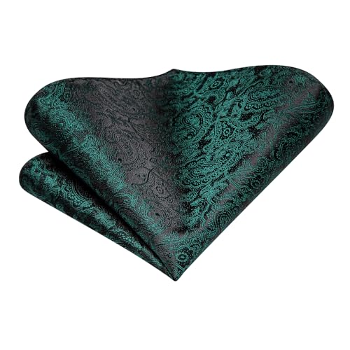 Image of Dubulle Silk Ties Set for Men Formal Paisley Striped Necktie Pocket Square Cufflinks 3PCS Sets Wedding Business Party