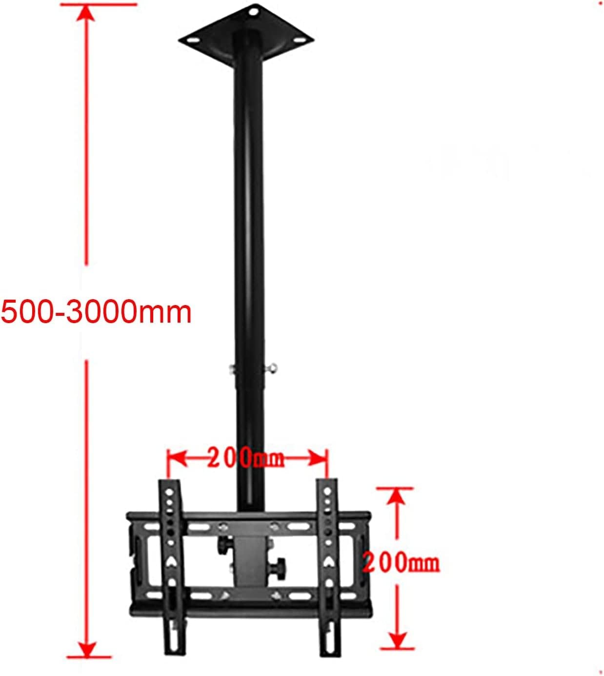 Soporte de techo para TV, altura ajustable, se adapta a pantallas LED de plasma de 14 a 32 pulgadas, soporte de poste de TV soporta hasta 40 kg, soporte de TV VESA máximo de 200 x 200 mm (B 0,51,5 m)