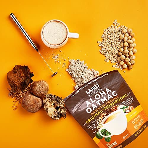 Image of Laird Superfood Aloha OatMac Coffee Creamer with Functional Mushrooms Chaga, Cordyceps, Lion's Mane and Maitake, Gluten Free, Non-GMO, Vegan, 16 oz. Bag, Pack of 1
