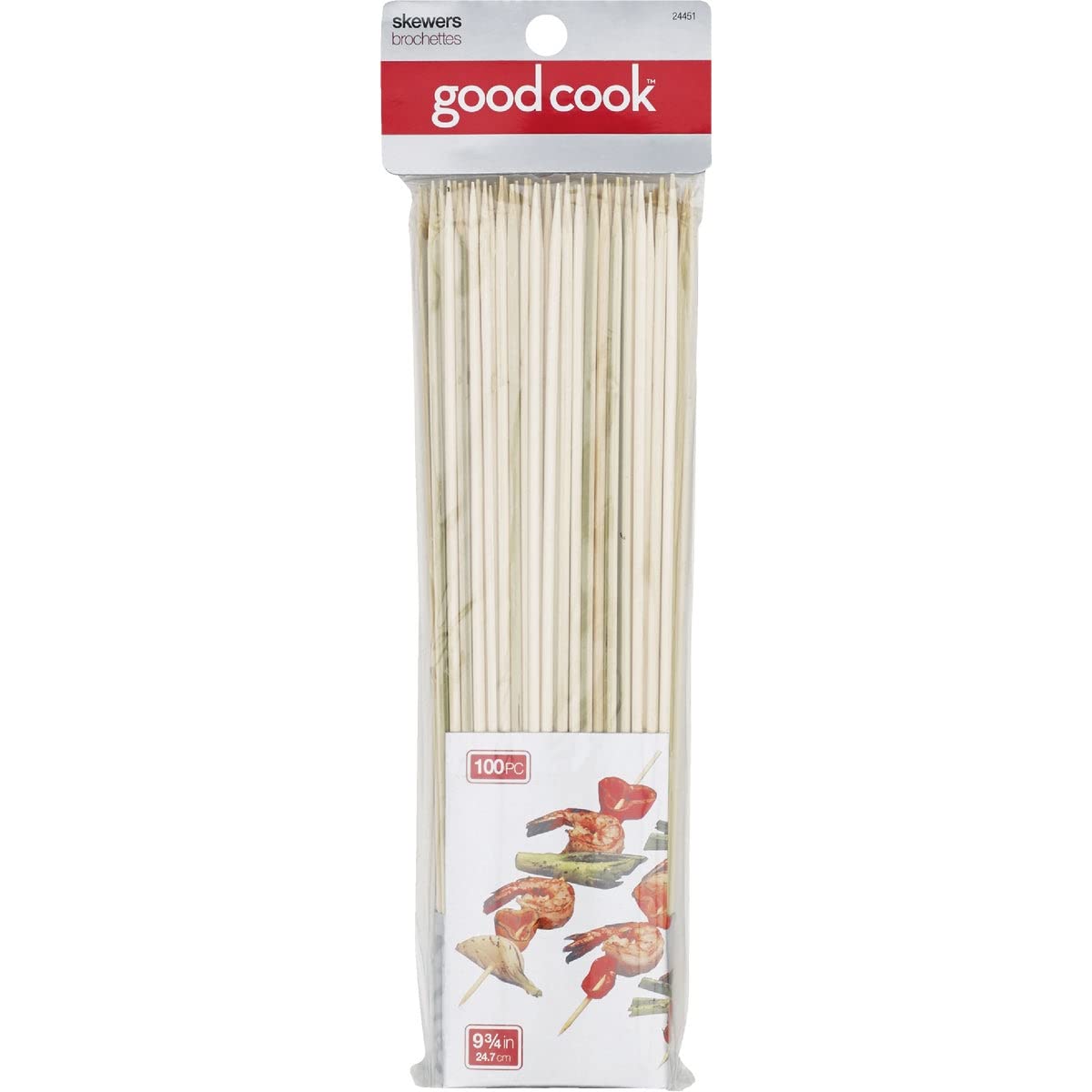 GoodCook Everyday 10-Inch Bamboo Skewers for BBQ and Kebab, 100-Count, Brown