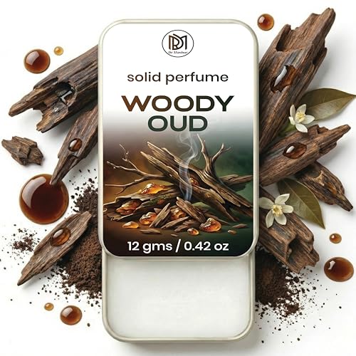 Image of Dr.Mashur Solid Perfume Woody Oud | Green Oud | Alcohol Free Wax Perfume Balm, Long Lasting Pocket Fragrance Tin 12g, Non Greasy Smooth Glide, Travel Friendly | perfect for gifting | Travel Carry