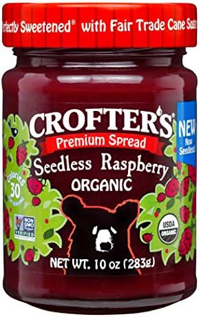 Crofters Fruit Spread Organic Seedless Raspberry, 16.5 Oz Jar