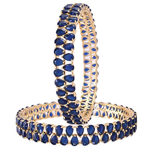 Ratnavali Jewels Brass Gold Plated and Cubic Zirconia Bangle for ...