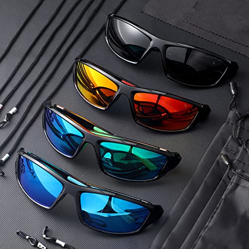 Flutesan 4 Pcs Polarized Sunglasses Men Women Sport Protection UV 400 Glasses for Fishing Driving Cycling Running Hiking2