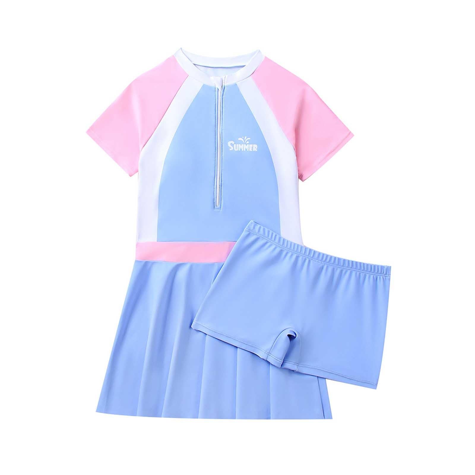 Generisch Traje de baño de verano Madchen Traje de baño de una pieza para niñas SPF 50+ Trajes de baño profesionales para niños grandes(712 años)