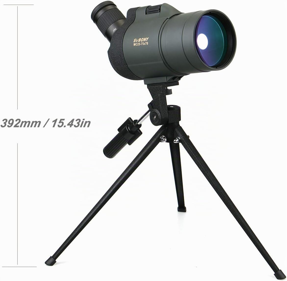 Svbony SV41 Mak Telescopio Terrestre con Cámara WiFi, BAK4 FMC 25-75x70mm Maksutov Telescopio Terrestre, Compacto Digiscoping con Adaptador SA404 para observación de Aves, Tiro al Blanco, Fotografía