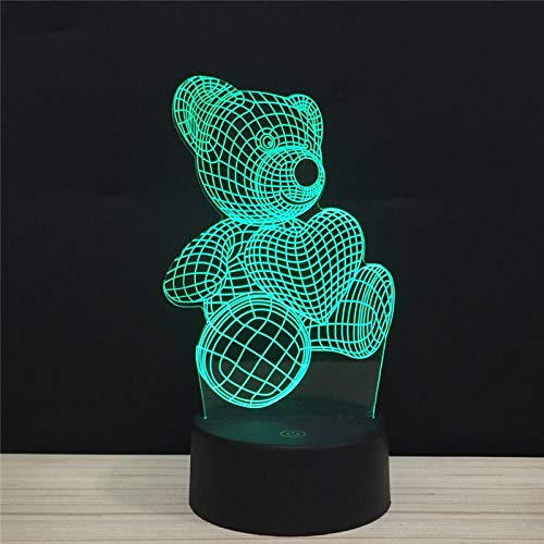 Preisvergleich Produktbild Niedlicher Bär 3D Lampe Nachttischlampe, Nachtlicht Fürs Kinderzimmer, Led Lampe Fürs Wohnzimmer