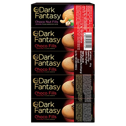 Image of Sunfeast Dark Fantasy Choco Nut Fills, 375g| Original Filled Cookies with Nuts