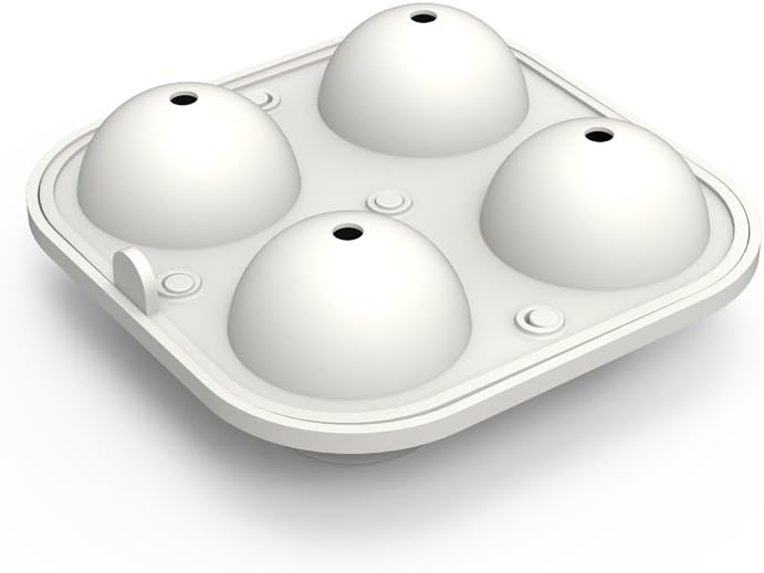 W&P Peak Silicone Sphere Ice Mold w/ Cover | Charcoal | Easy to Remove | Round Cocktail Whiskey Drink Ice Maker | Food Grade Premium Silicone | Dishwasher Safe, BPA Free