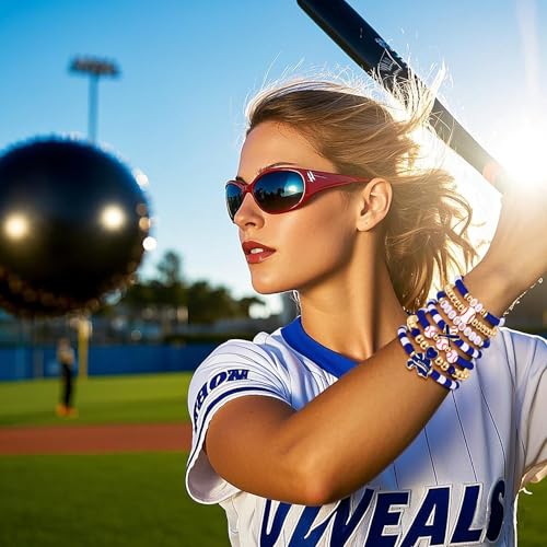 NVENF Baseball Bracelets for Women Stackable Orange Navy Game Day Heishi Bracelets Preppy Friendship Sports Bracelet Softball Baseball Jewelry Accessories Party Favors Gifts2