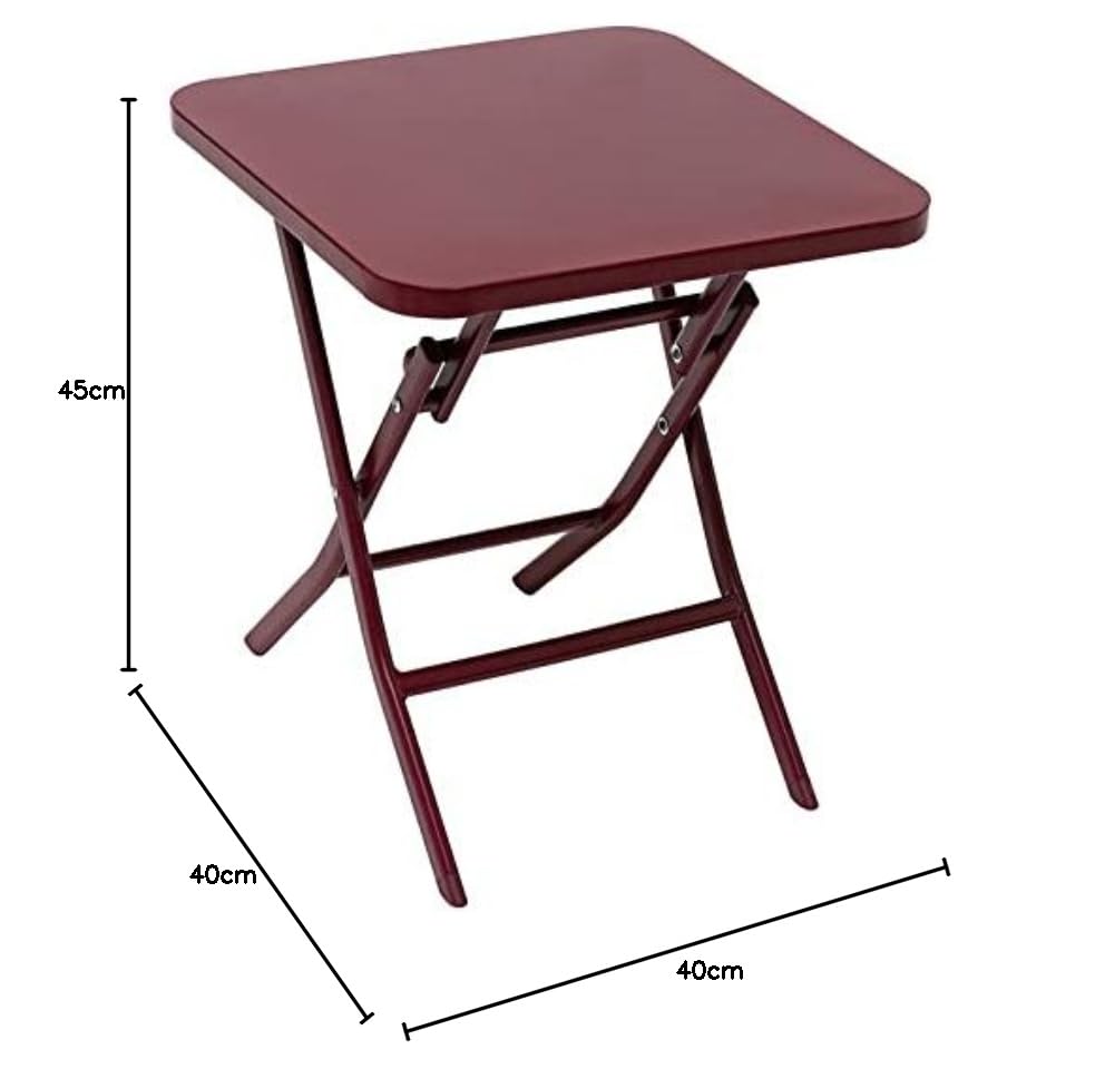 Table d’appoint Greensboro Bordeaux, petite table basse pliante - 3