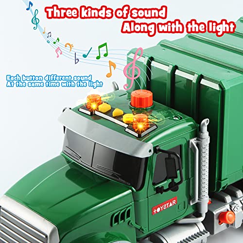 Image of Dwi Dowellin Toddler Toys for 3 + Years Old Boys, 15 inch Large Garbage Truck Toy,Friction Powered Waste Management Garbage Truck with Lights and Sounds,3 Rear Loader Trash Cans,Kids Gift