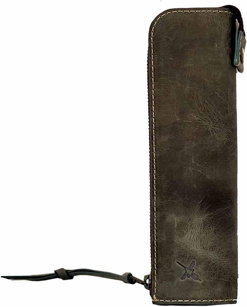 Bahagia&Craft 緑色レザー ペンケース バハギア ジップ Bahagia & Craft