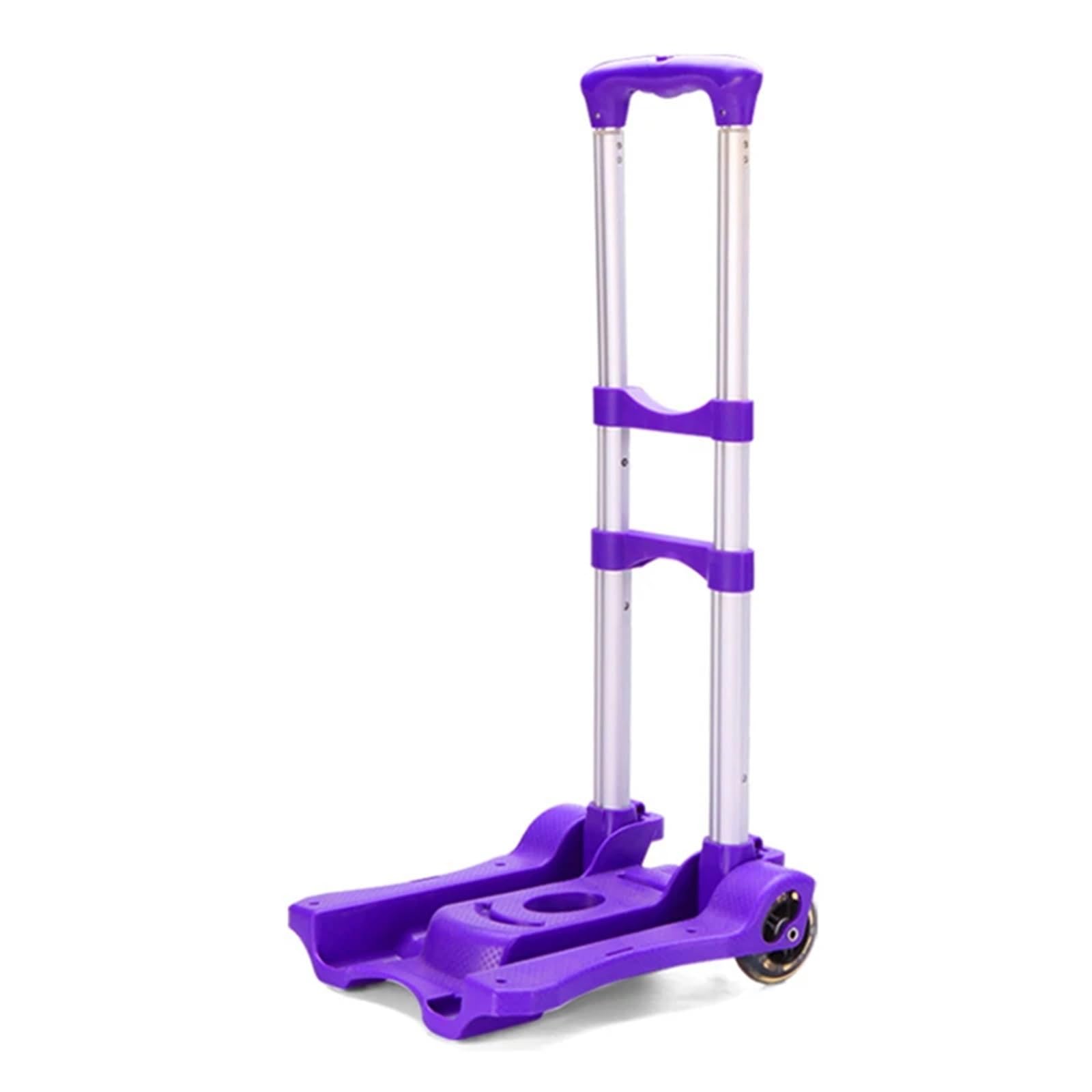 Carrello Pieghevole Resistente, Portatile, con Ruote, Ideale per Viaggi, Bagagli e Spesa, Perfetto per la casa e i traslochi (Viola).