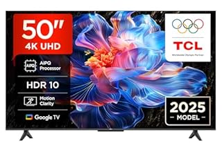 TCL 50V6C Smart TV LED Direct da 50", HDR 4K, con tecnologia Google TV (Dolby Audio, Motion Clarity, compatibile con Google Assistant e Alexa)