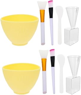 FOMIYES 2 Conjuntos De Tigela De Máscara De Coroa DIY Tigela De Medição Feita Em Casa Bastão De Ferramentas De Beleza Kit De Mixologia Tigelas De Silicone Para Faciais Suprimentos De