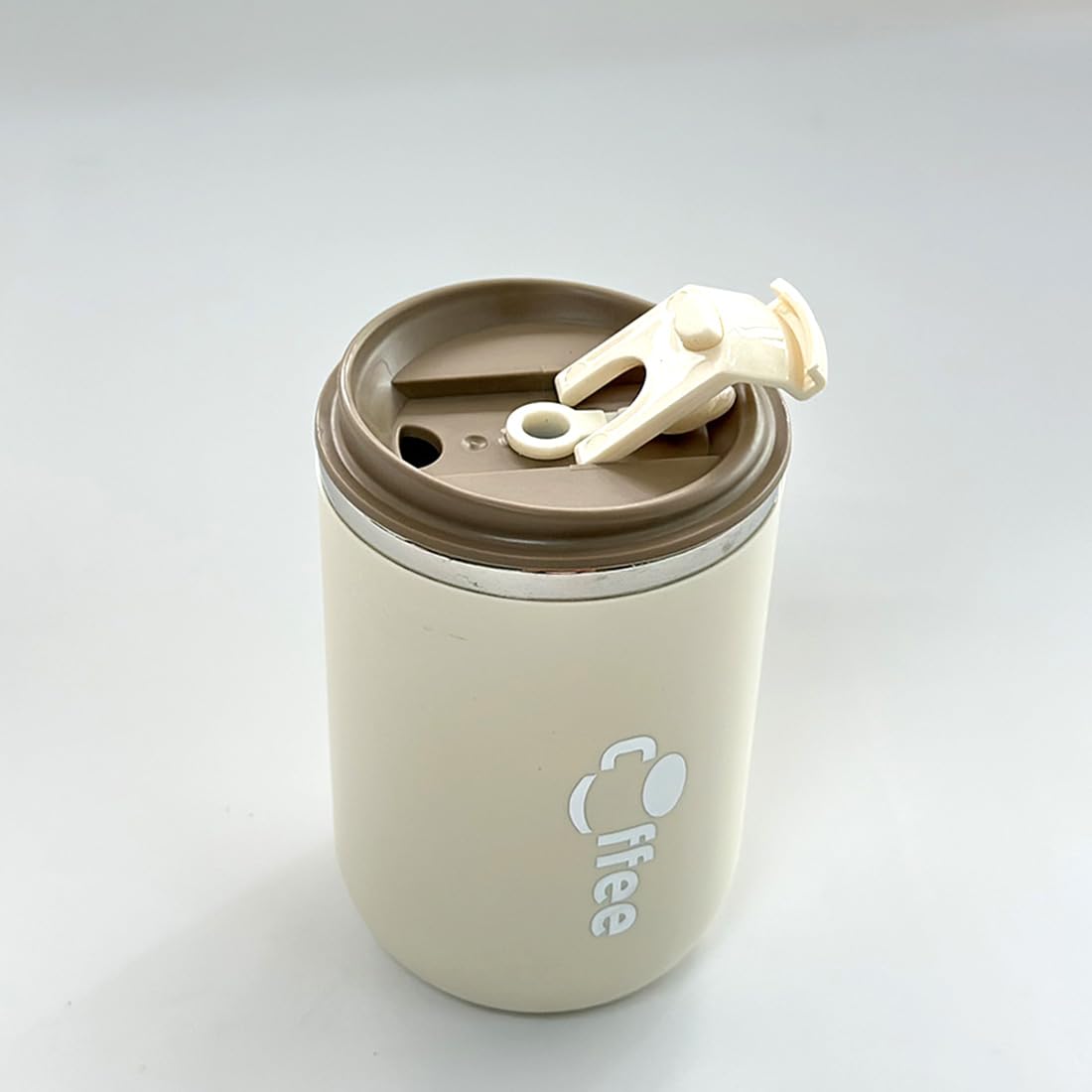 LINDACA 480ML Double Wall Stainless Steel Office Coffee Cup with Leakproof Lid/Resuable Travel Coffee Tea Mug for Hot and Cold Drinking with Two Straws (Cream White) - Image 3