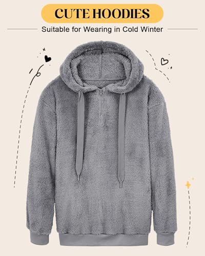 Century Star Womens Fuzzy Hoodies Pullover Sport Hoodie Cozy Oversized Pockets Hooded Sweatshirt Athletic Fleece Hoodies - Image 4