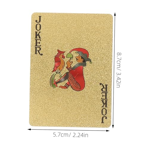 Supvox Vergoldete Pokerkarten Goldfolie Robustes Kunststoff Material Party Spielkarten Glatte Oberfläche Für Freizeit Und Festival Kartenspiel Für Spieler Und Sammler – Bild 3
