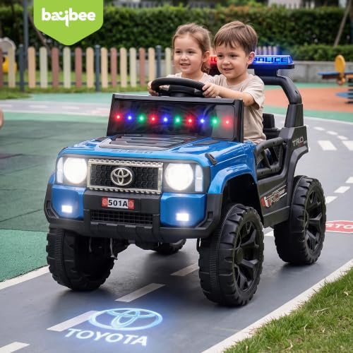Image of Baybee Chase Electric Jeep for Kids | Battery Operated Ride-on with Lights, Music and Swing Mode | Ride on Toy Electric Car with Parental Control | Rechargeable Kid Car to Drive 3 to 8 Years(Blue)