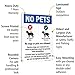 SmartSign 14 x 10 inch “No Pets - No Dogs Or Pets Allowed, Comfort/Emotional Support Animals Not Service...” Metal Sign, 40 mil Laminated Rustproof Aluminum, Multicolor