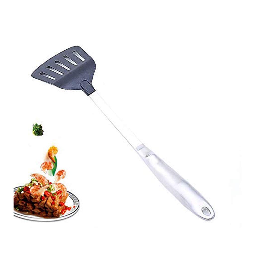 Espátula ranurada de nylon,Espátulas de acero inoxidable Agarre de goma para uso de cocina con mango resistente al calor
