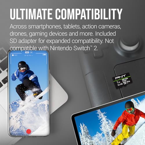Image of PNY 1TB PRO Elite Prime C10 U3 V30 A2 microSDXC Flash Memory Card