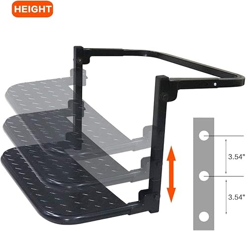 Iztoss Universal Portable Folding Tire Step For Pickup Suv Big Truck Tire Mounted Auto Step Dually Sturdy Climber Step Max 9.05"-11.02" Tire Width Adjustable Height And Width Maximum Load Of 286 Lbs #TOP1