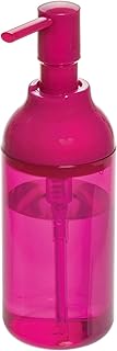 iDesign Refillable Hand Soap Dispenser, Large Plastic Liquid Soap Pump Also for Washing-Up Liquid, 355 ml Lotion Dispenser for Bathroom and Kitchen, Pink