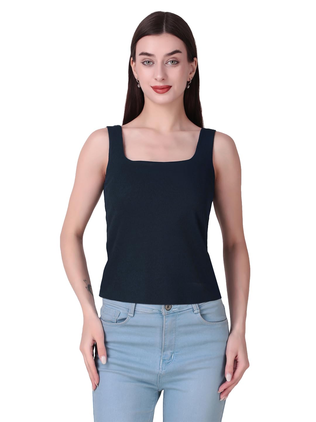 sizi Women Padded Camisole Workout Top| Tank Top with No Trace,Square Neck Seamless Vest,Elastic Removable Wide Shoulder Strap Camisole-picture-25