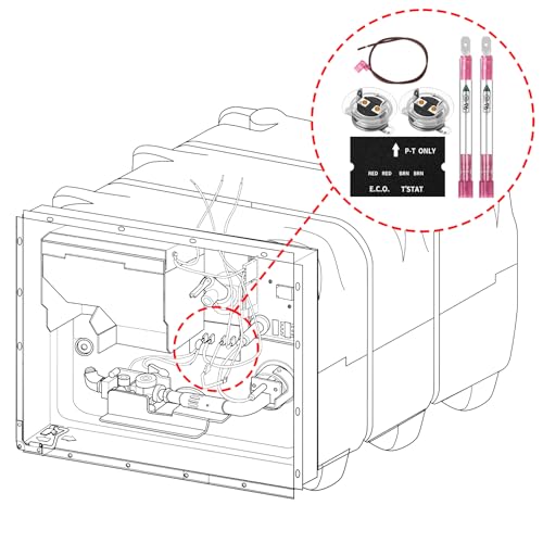 Image of RV Water Heater Thermal Cutoff Kit - ECO Thermostat Assembly - Compatible with Atwood 91447 93866 Models # GCH6-4E GCH6-6E G6A-7E G6A-8E GC6AA-9E GCH10A-2E G610-3E GH610-3E XT Series (2 Pcs)