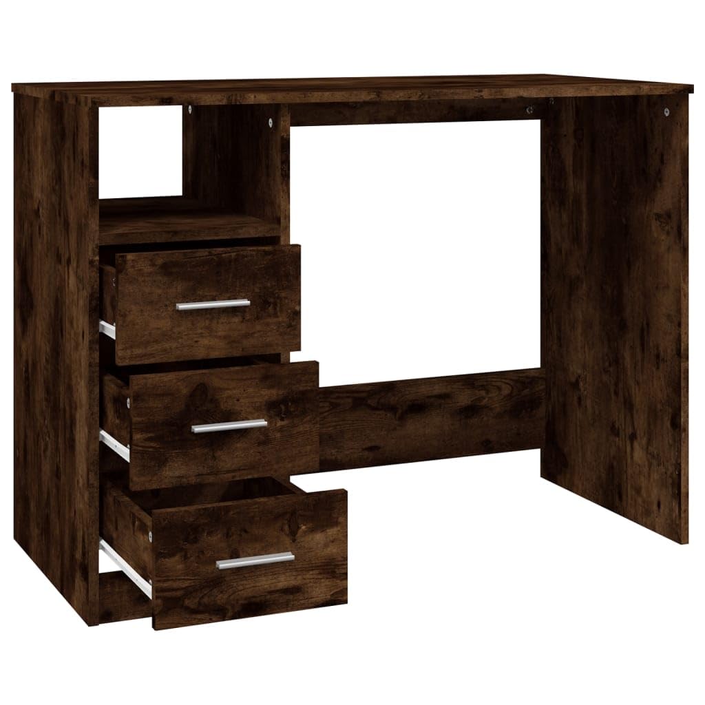 Scrivania con cassetti Incensi 102 x 50 x 76 cm, 3 cassetti e 1 scomparto aperto per ufficio, casa e studio, materiale in legno resistente, moderno