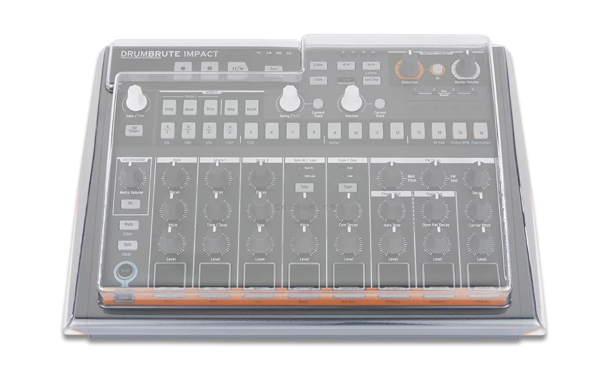 Decksaver Cover for Arturia Drumbrute Impact, Keyboard Protection, Dustproof, Robust, Transparent