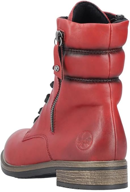 Rieker Dames 72212 veterlaarzen, rood, 40 EU, rood, 40 EU