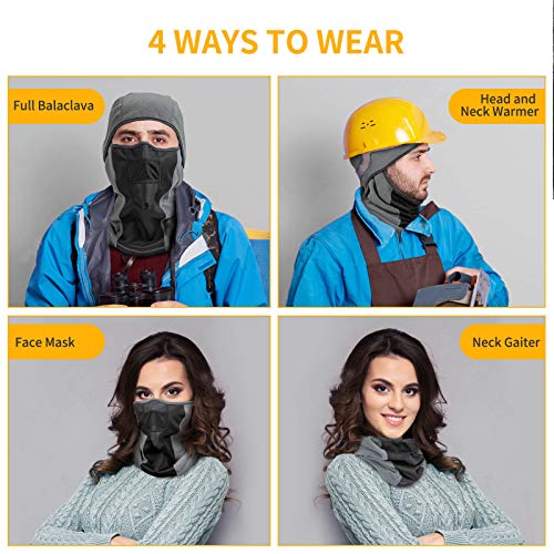 Balaclava Winter Ski Face Mask Cycling Men Gray