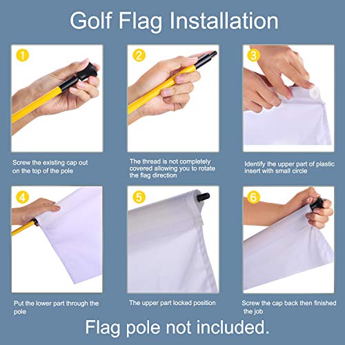 image for KINGTOP Solid Golf Flag with Plastic Insert, Putting Green Flags for Y