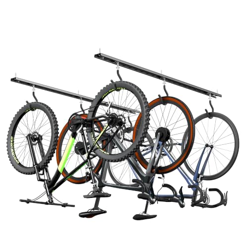 Ultrawall Ceiling Bike Rack for Garage, Indoor Bike Hanger w/Sliding Track