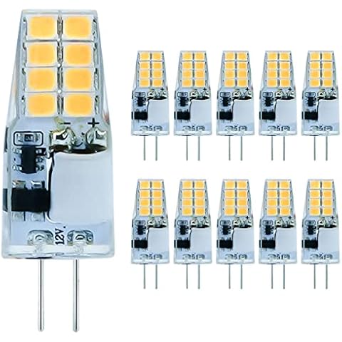 Wenscha G4 LED Bulbs Warm White 3W Halogen AC/DC 12V G4 Light Bulb Non-Dimmable 35W Equivalent G4 Bulb Bi-Pin Base Mini Capsule Lamp 350LM (10 Pack) (6500K) Cover