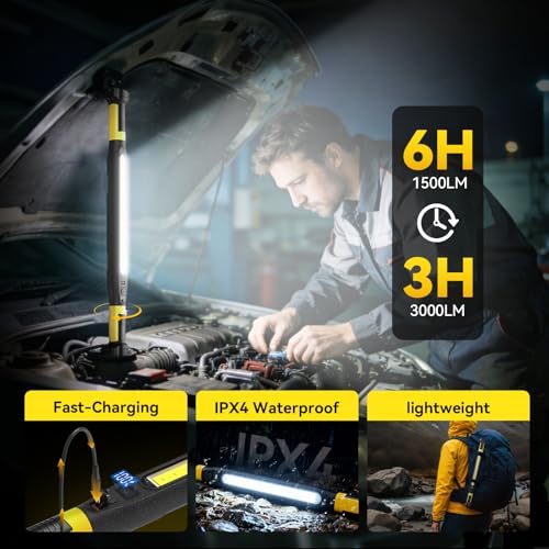 AlpsWolf Magnetic Rechargeable Work Light - 3000LM LED Light Bar - image 2