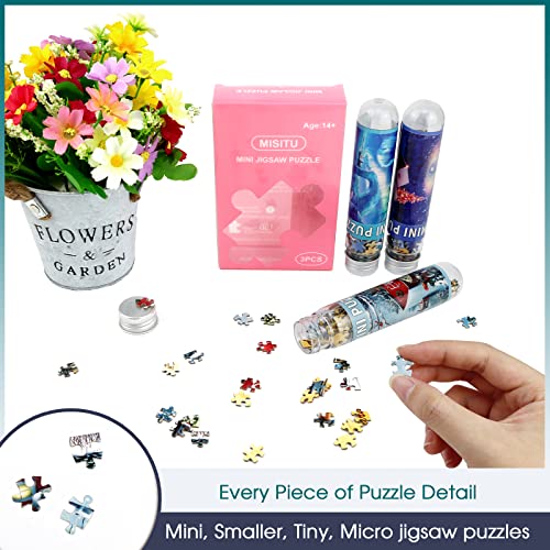 Small Jigsaw Puzzles For Adults 3 Pack Mini Puzzles 150 Pieces Small Puzzles 6 X 4 Inch Micro Tiny Puzzles Birthday Graduation Home Decor Fairytale Town Northern Lights Christmas Jigsaw Puzzles #TOP3