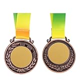 Zeloyaut Paquete de 10 medallas de sublimación en blanco, premios de aleación de zinc en oro/plata/bronce para medallas de participación del primer segundo y tercer lugar, con caja de regalo (color