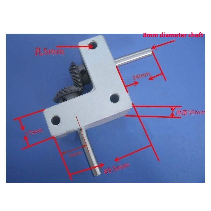 Mechanical Steering 1:1 Transmission Spiral Bevel Gear Gearbox 90 Degree Right Angle Reverse Steering Gearbox 6mm 8mm 10mm Shaft Commutator Direction Transmission(8mm)