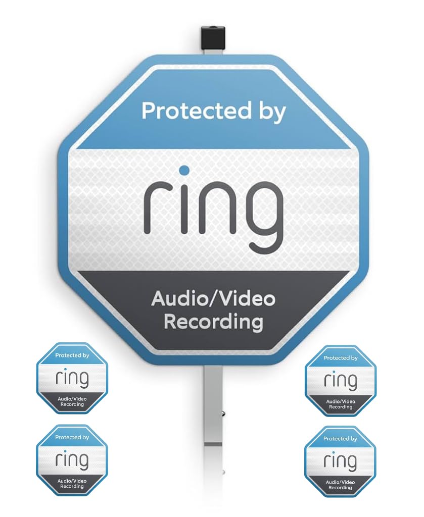 Ring Compatible Yard Sign & Window Stickers Set – Enhance Home Security with Included Stake