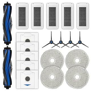 CHAIN PEAK Kit di accessori di ricambio N30 Omni per aspirapolvere ECOVACS DEEBOT N30 Omni, N30 Pro Omni Robot Vacuum, 2 spazzole a rullo, 4 spazzole laterali, 5 sacchetti per la polvere, 5 filtri
