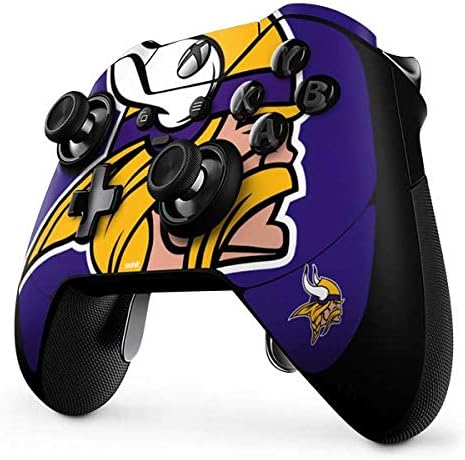 Skinit Decal Gaming Skin Compatible with Xbox One Elite Controller - Officially Licensed NFL Minnesota Vikings Retro Logo Design