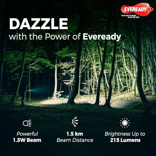Image of Eveready DL02 Dazzle, 1.5W Emergency Torch, Durable Aluminium Body, Bright White LED Torch, Powered by 3xAA Batteries